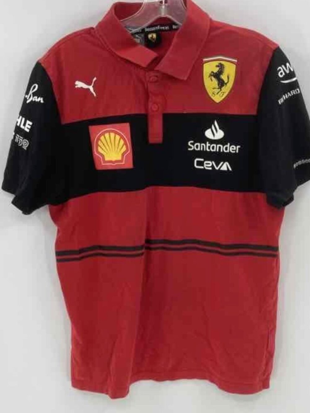 Puma x Ferrari F1 Racing Team Polo Shirt Rosso Red Short Sleeve Men's Size M